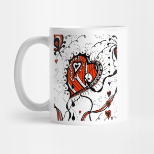 Miniature Aussie Tangle 05 in Red White and Black Mug